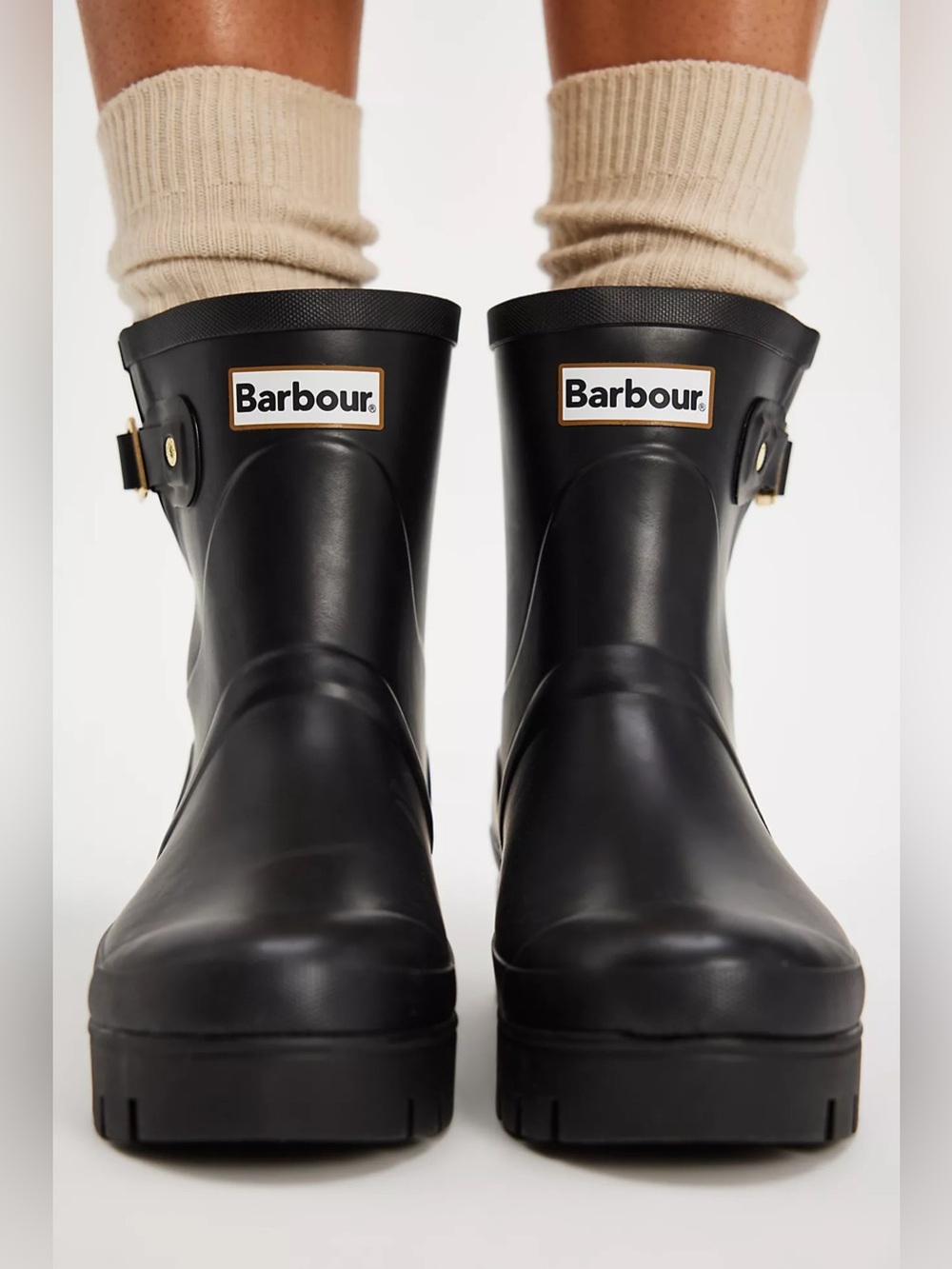 Free People Black Short Rain Boots